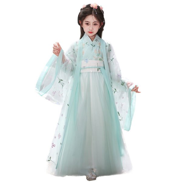 Kids' Song Dynasty green hanfu Clothing