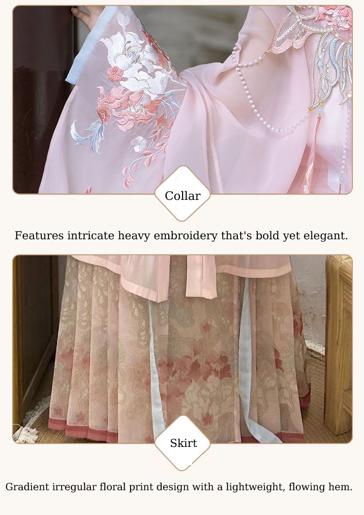 Top Quality! Ming Dynasty Pink Women's Hanfu