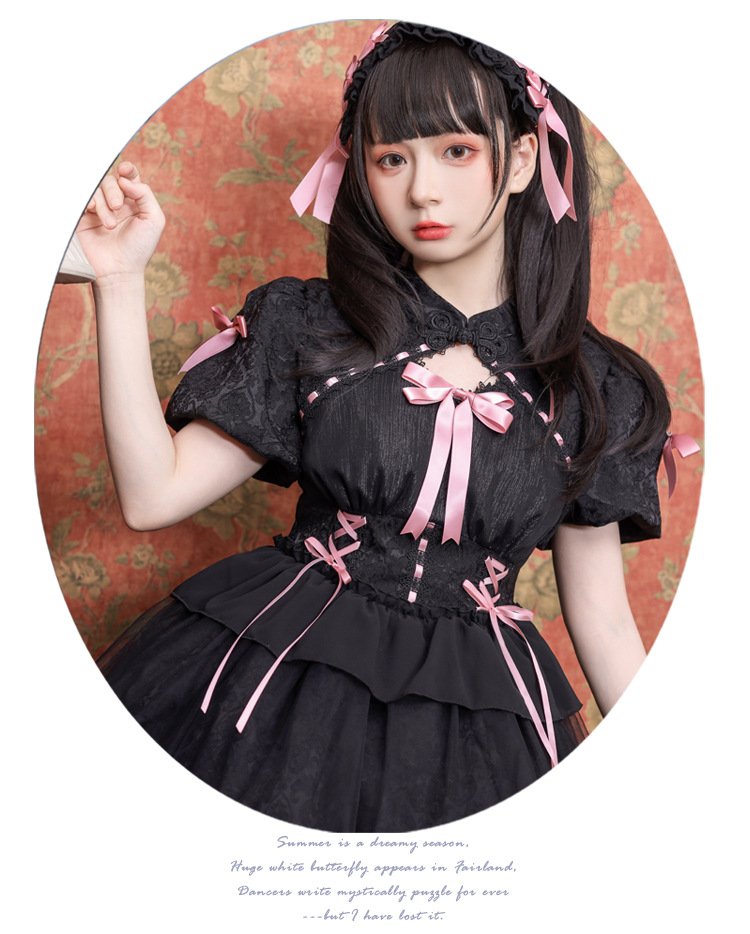 Short Sleeve Black Lolita Dress