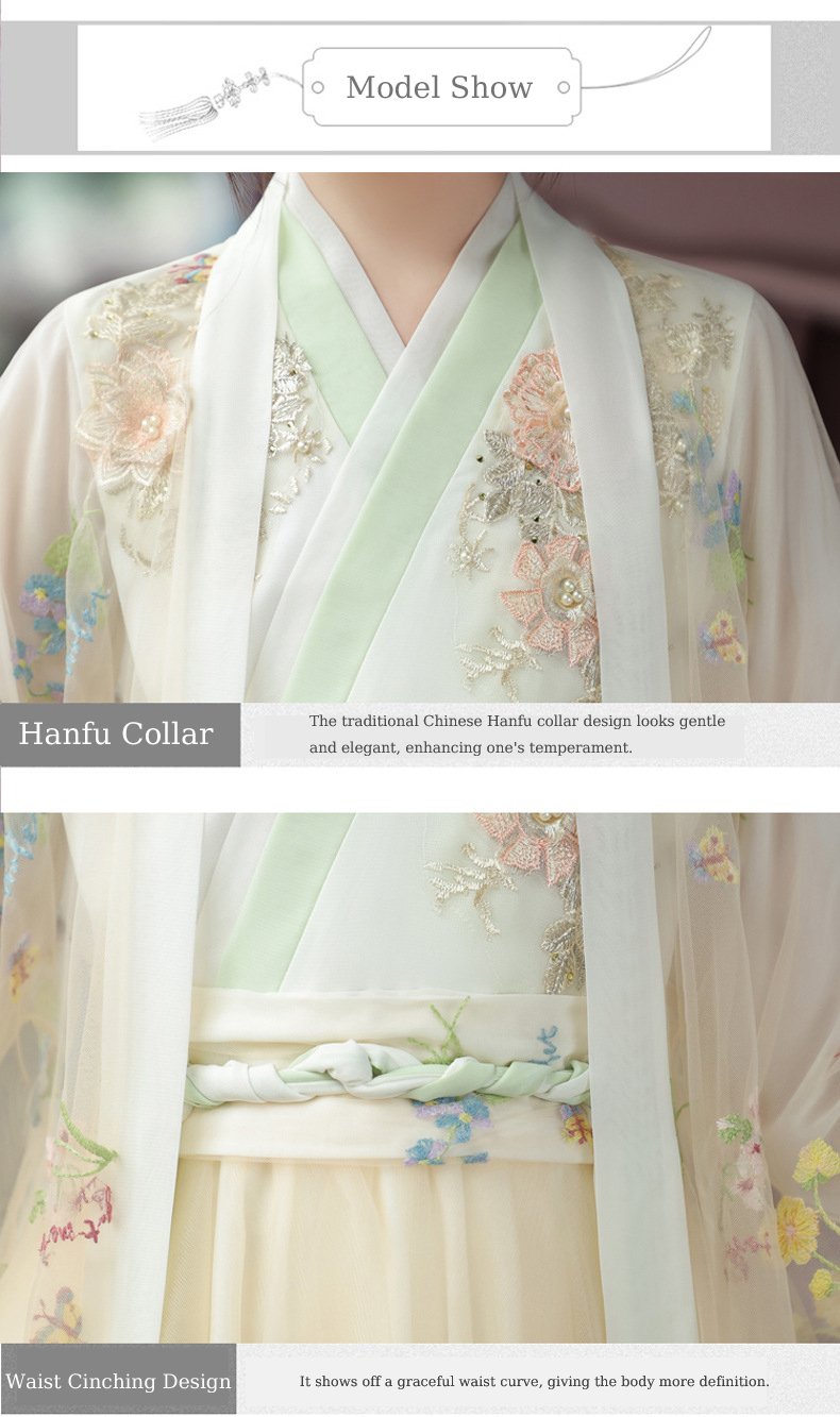 Tang-Style Wide-Sleeve Girls Hanfu Set