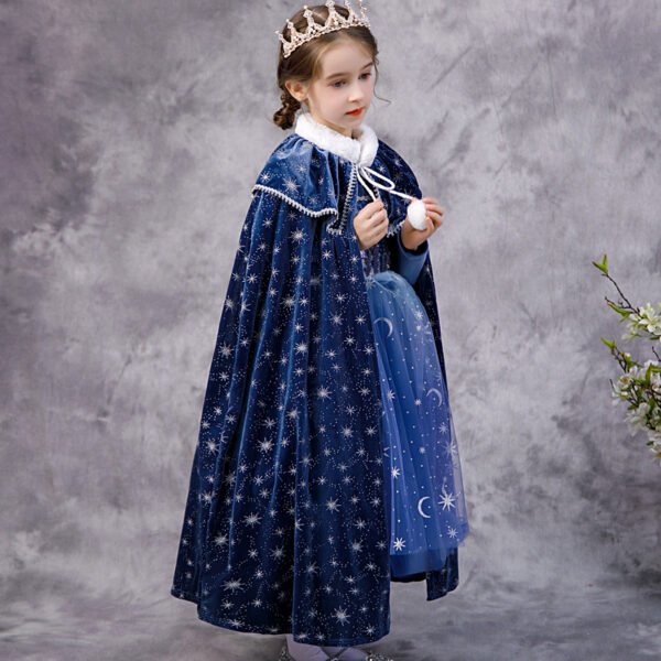 Kids Hooded Frozen Elsa Cape
