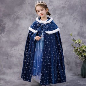 Kids Hooded Frozen Elsa Cape