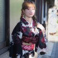 Women's Black/White Traditional Japanese kimono