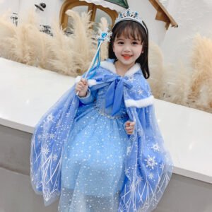 Girls Frozen Elsa Princess Cape