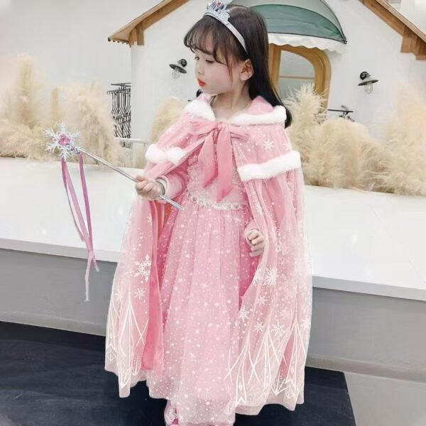 Girls Frozen Elsa Princess Cape