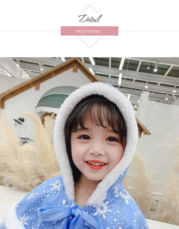 Girls Frozen Elsa Princess Cape