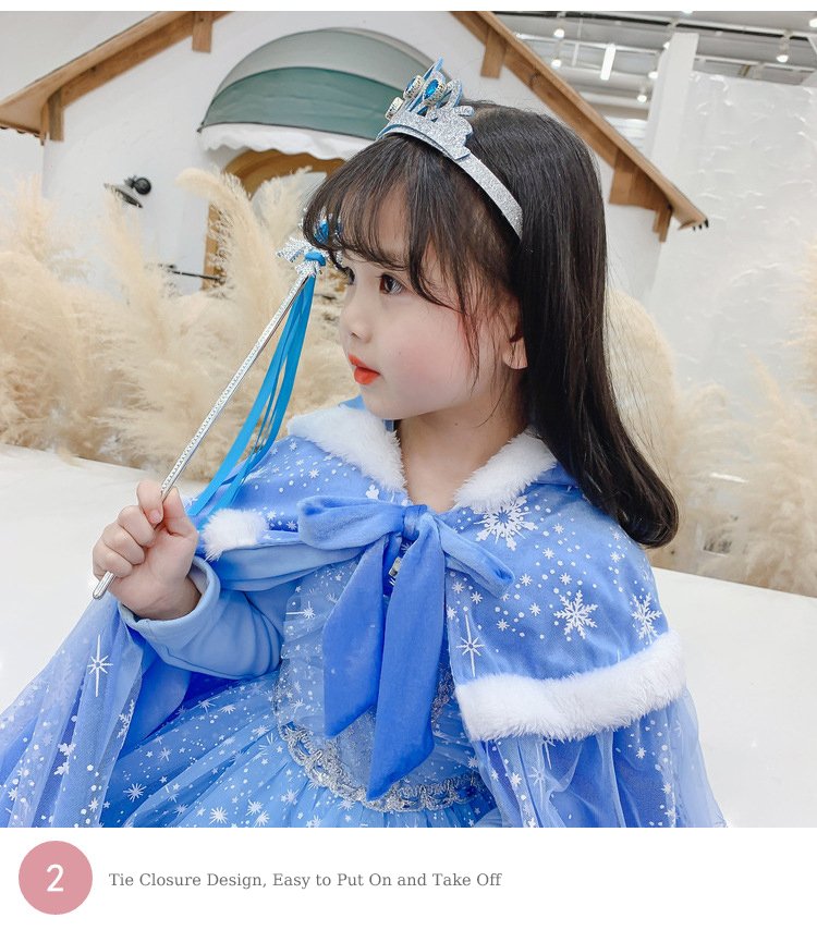 Girls Frozen Elsa Princess Cape