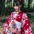 Women’s Casual Red Cherry kimono
