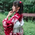 Women’s Casual Red Cherry kimono