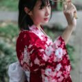 Women’s Casual Red Cherry kimono