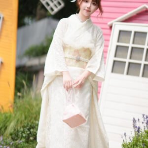 Women’s white Modern ceremonial kimono dress