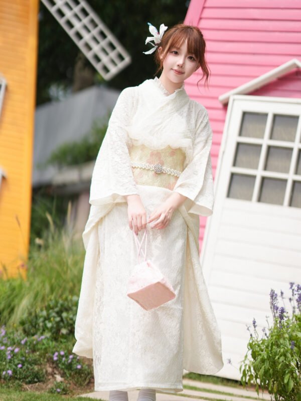 Women’s white Modern ceremonial kimono dress