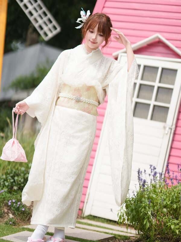 Women’s white Modern ceremonial kimono dress