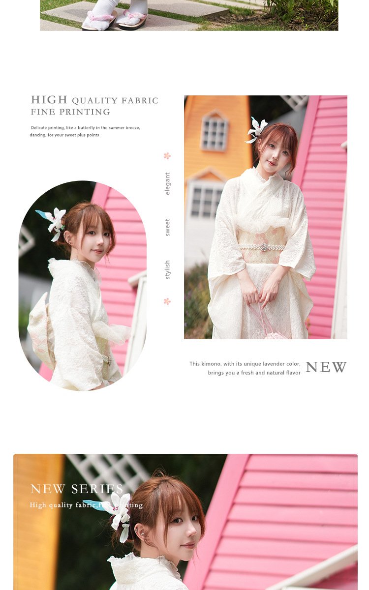 Japanese-Inspired Modern White Lace Kimono