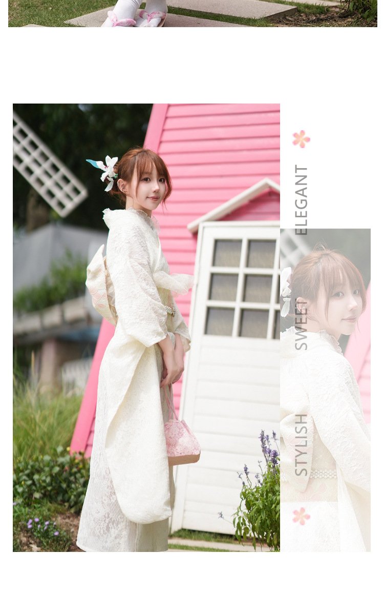 Japanese-Inspired Modern White Lace Kimono