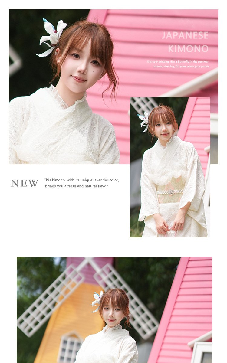 Japanese-Inspired Modern White Lace Kimono