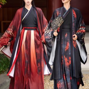 Black & Red Couple Wuxia Hanfu Set