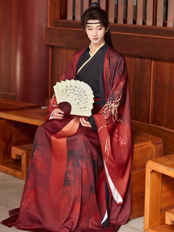 Black & Red Couple Wuxia Hanfu Set
