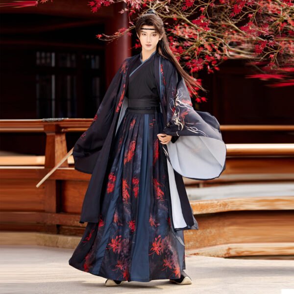 Black & Red Couple Wuxia Hanfu Set
