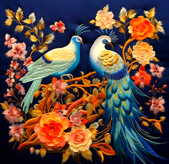 What are the characteristics of Chinese embroidery?