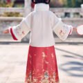 Girls' Winter Chinese Style Horse Face Skirt Hanfu Set