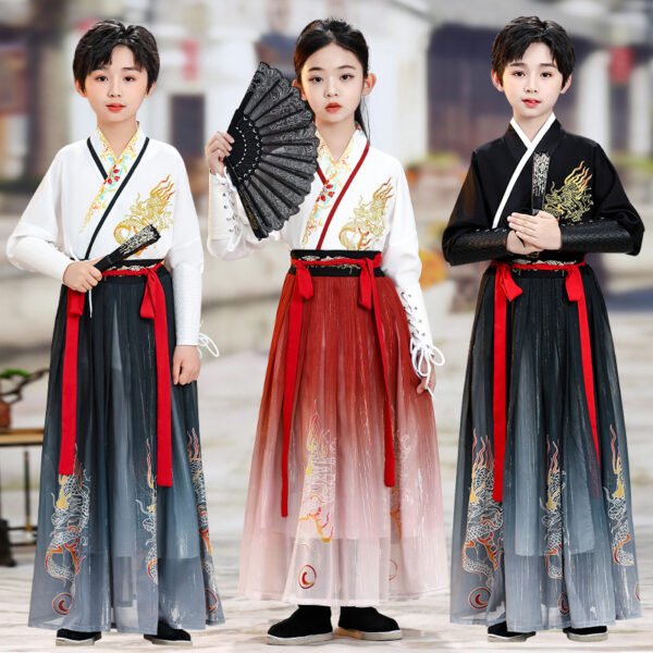 Unisex Kids Traditional Wuxia Hanfu