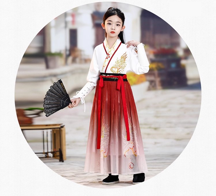 Unisex Kids Traditional Wuxia Hanfu