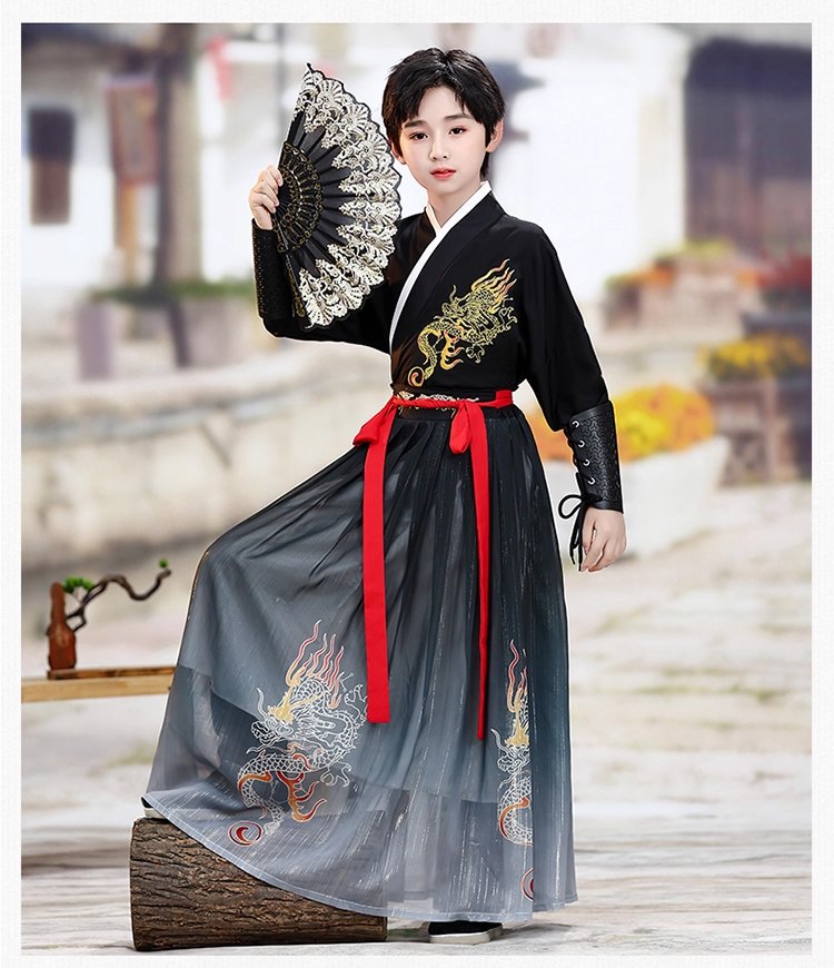 Unisex Kids Traditional Wuxia Hanfu