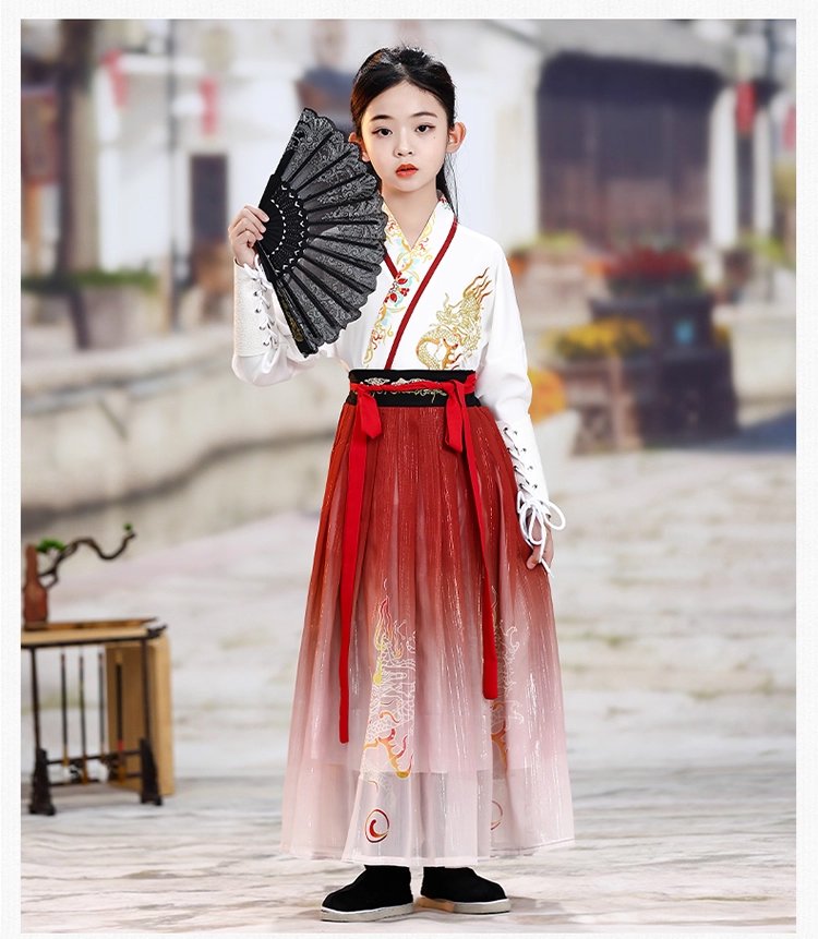 Unisex Kids Traditional Wuxia Hanfu