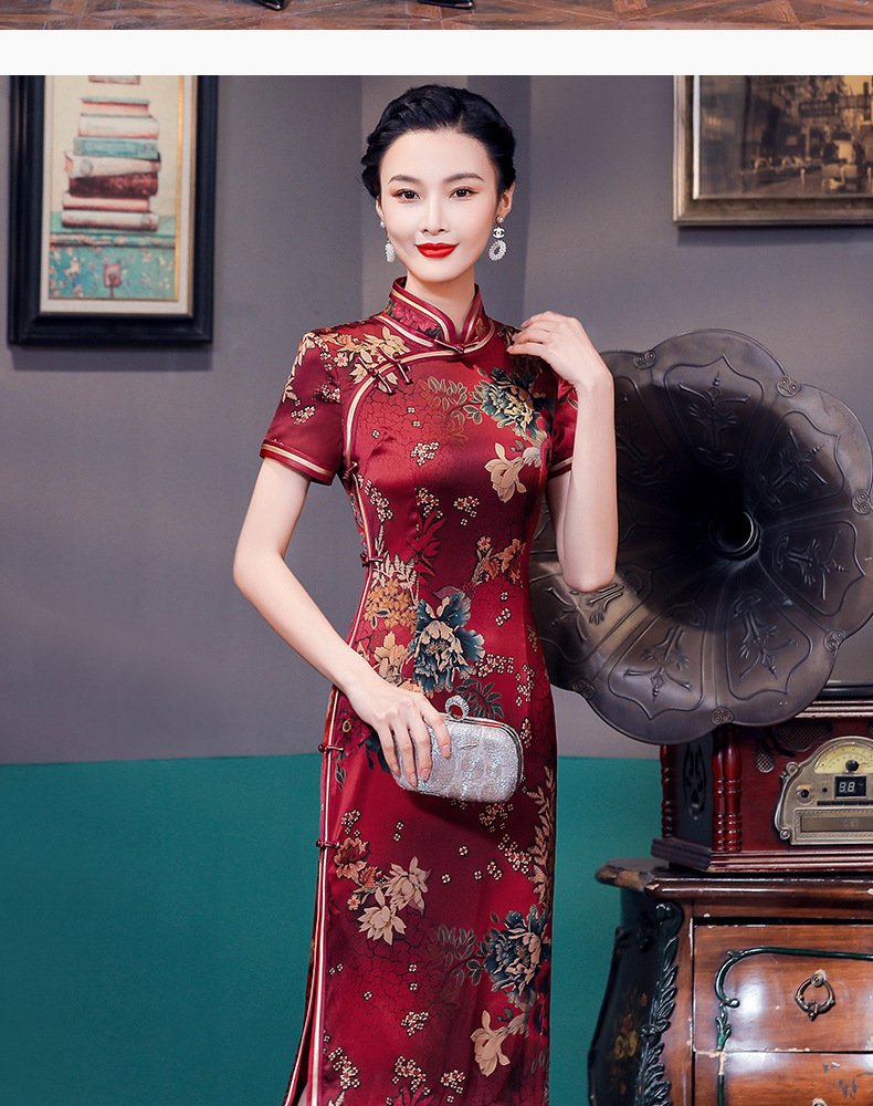 chinese traditional dress & chinese Wedding qipao dress blue/green colors