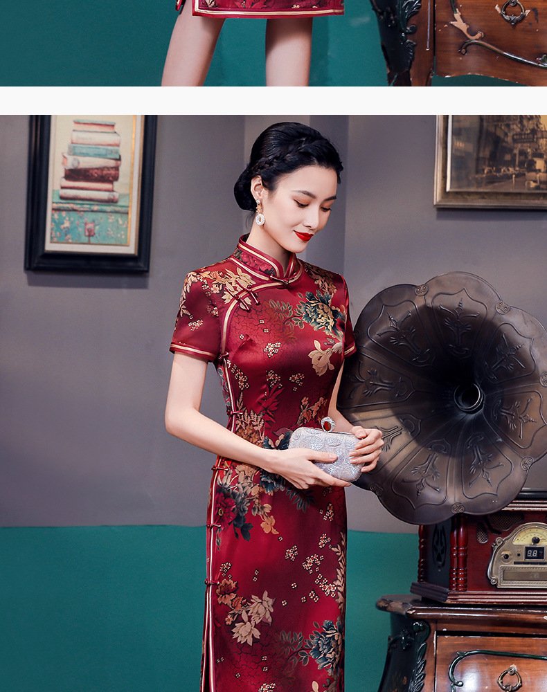 chinese traditional dress & chinese Wedding qipao dress blue/green colors