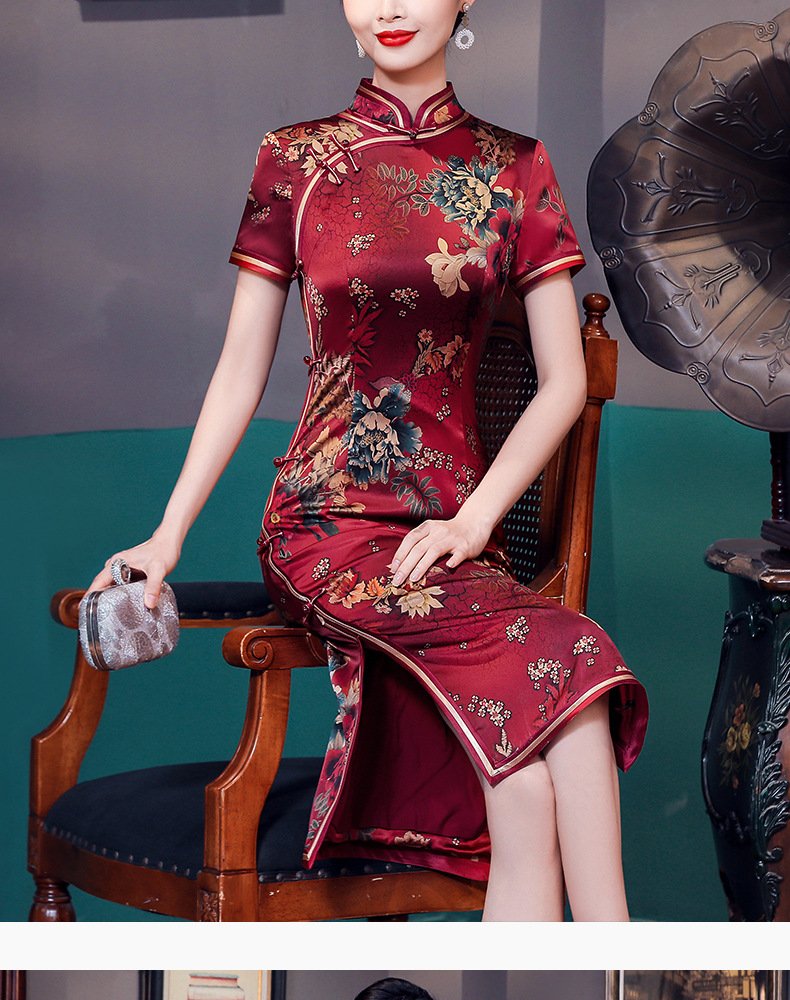 chinese traditional dress & chinese Wedding qipao dress blue/green colors