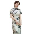 High end long Qipao with Chinese ink painting design