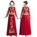 Chinese Modern Cheongsam Wedding Dress In Red Color