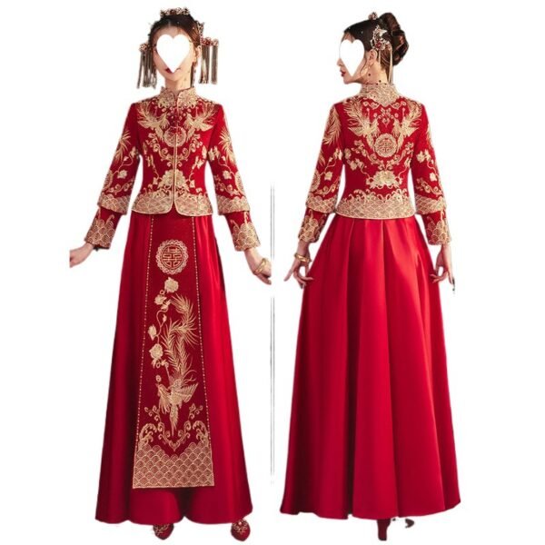 Chinese Modern Cheongsam Wedding Dress In Red Color