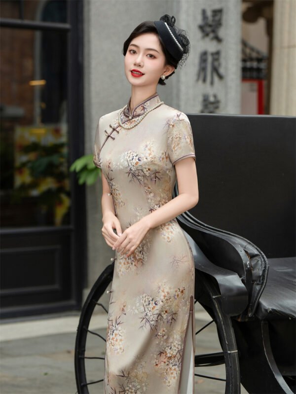 2025 summer high-end handmade silk cheongsam dress for women