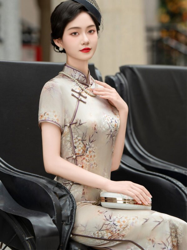 2025 summer high-end handmade silk cheongsam dress for women