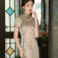 2025 summer high-end handmade silk cheongsam dress for women