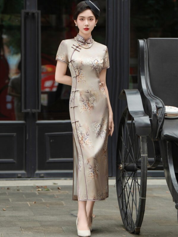 2025 summer high-end handmade silk cheongsam dress for women