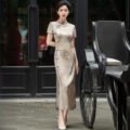 2025 summer high-end handmade silk cheongsam dress for women