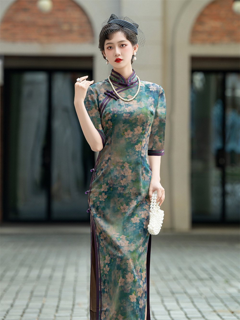 2025 Women Short/Mid Sleeve Retro Chinese QIpao Dress