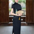 2025 summer high-end handmade silk cheongsam dress for women